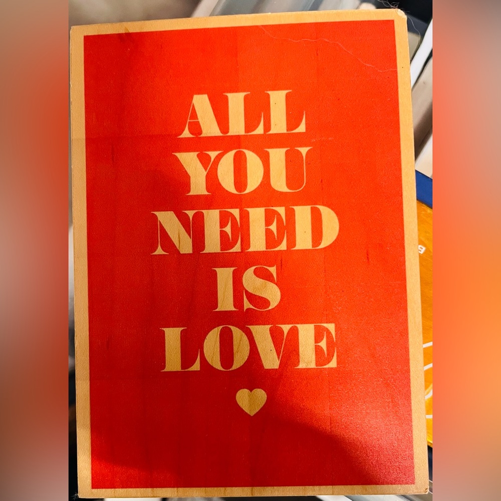 Adorable accent sign “ALL you need is love” - like new